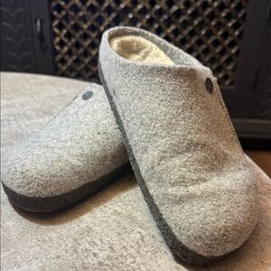 Birkenstock Cozy Gray Wool Slippers